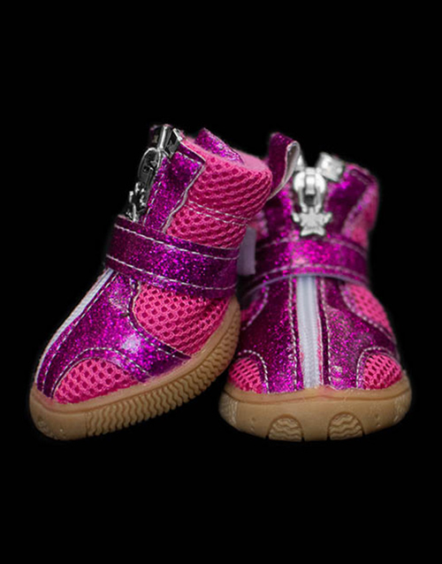 Pink Purple dog boots