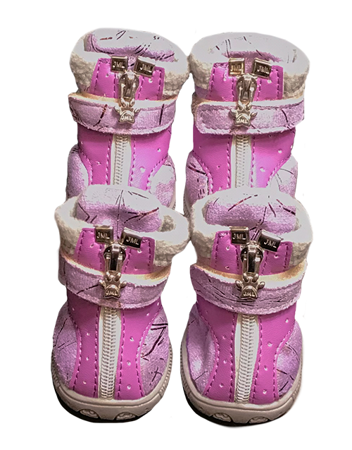 Purple winter dog boots