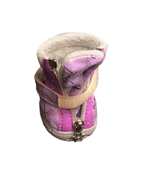 Purple winter dog boot