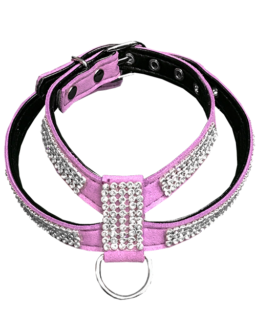 Purple diamond dog harness