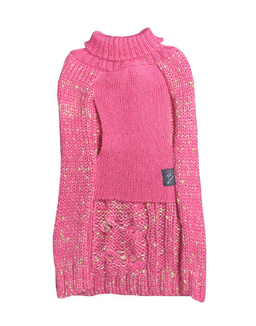 pink knitted dog sweater