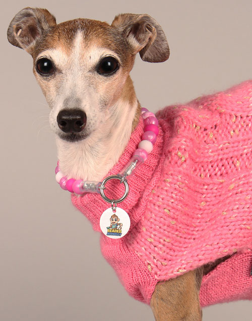 Pink knit dog sweater